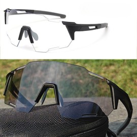 ZesiikLvie Bicycle Glasses, Self-tinting Fast Glasses Men Women Sports Glasses Road Bike MTB Glasses Windproof Impact Resistance