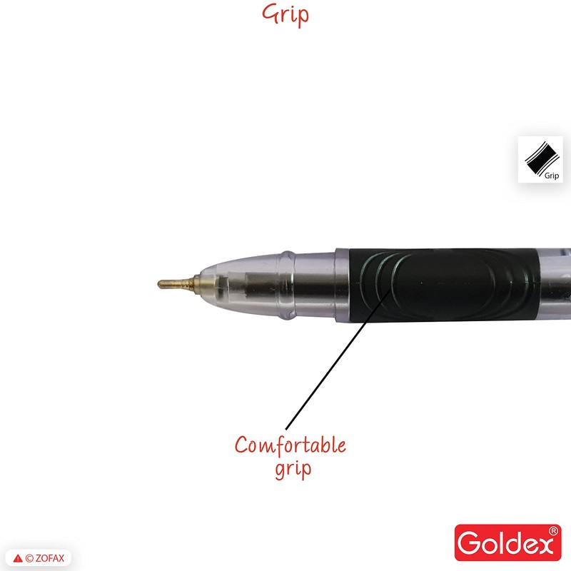 Goldex Kwiker Ball Pen BLACK 10 x 0.7mm Smooth Ballpoint