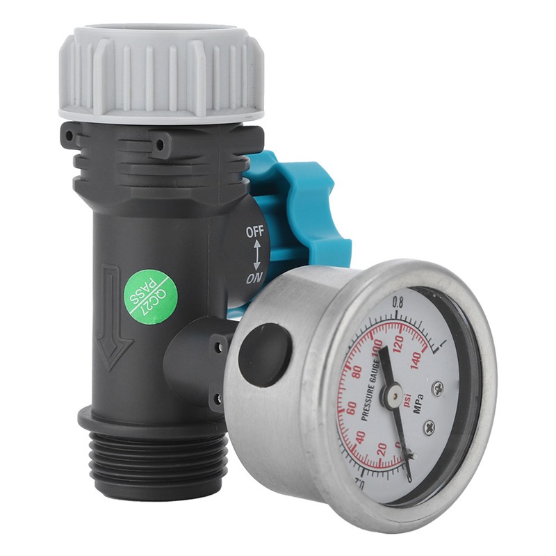G3/4in Adjustable Water Pressure Regulator Valve with Pressure Gauge Greenhouse