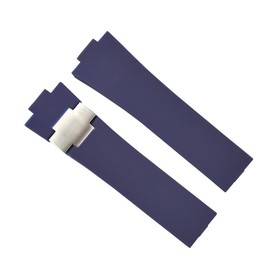 25 * 12MM SILICONE RUBBER WATCH BAND STRAP COMPATIBLE WITH ULYSSE NARDIN MARINE DIVER BLUE