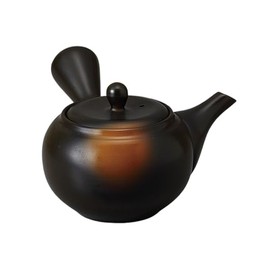 Ale-net Teapot Pot, 6.3 x 5.5 x 3.3 inches (16 x 14 x 8.5 cm), 11.0 fl oz (330 cc), Black Mud Kashi Blown Teapot (Obi Net), Ceramic (Earth), Tokoname Yaki, Made in Japan