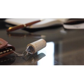 gakuryo Keychain Silver Total length 140 mm, Thread 22 mm, Head Diameter 18 mm Cork Charm