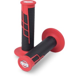 Pro Taper Clamp On Grips - 1/2 Waffle (RED/Black)