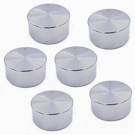 Jindizi Metal Gas Stove Knobs, 6Pack 6mm Zinc Alloy Control Knob Oven Switch Universal Silver Gas Stove Control Knobs for Oven Cooktop Gas Stove