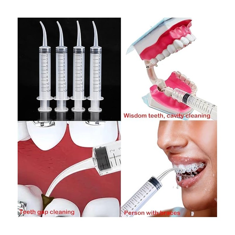 Dental Irrigation Syringe with Curved Tip,10Pcs Curved Tip Syringe Dental