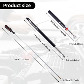 Eclipseguard Pack of 3 Telescopic Magnetic Sticks, 60 cm Flexible Magnetic Lifter, Magnetic Rod Grabber, Portable Bendable Magnetic Gripper, Telescopic Magnet, Extra Strong (1.5 lb 3 lb 5 lb)