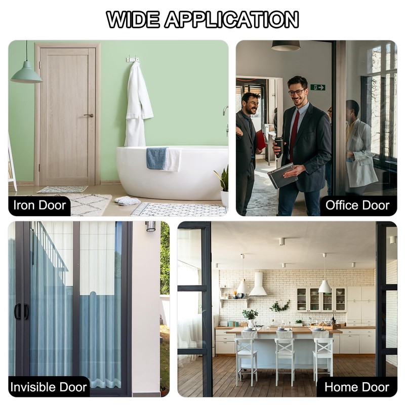 sourcing map Automatic Spring Door Closer Adjustable 40 lbs Self-Closing