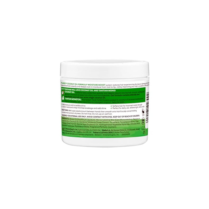Palmers Coconut Oil Moisture Gro Hairdress Jar 5.25 Ounce (155ml)