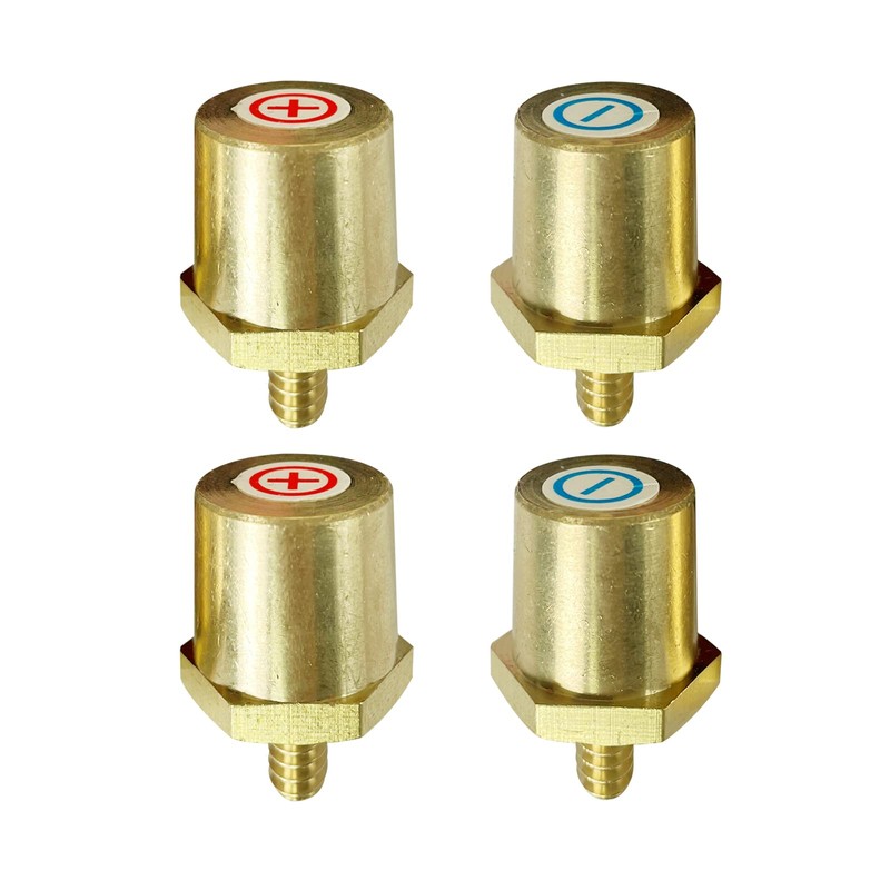 Ampper M6 Thread Male Brass Battery Charging Post Terminals, M6