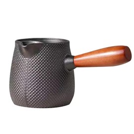 Beminh Cast Iron Teapot Stove Top - Tea Kettle, Loose Leaf Tetsubin with Wood Handle,Warm Milk Wine Tea Coffee Kitchen Elegant Pot for Home Kitchen,Hotel,Restaurant and Office 20 oz (0.6 liters)