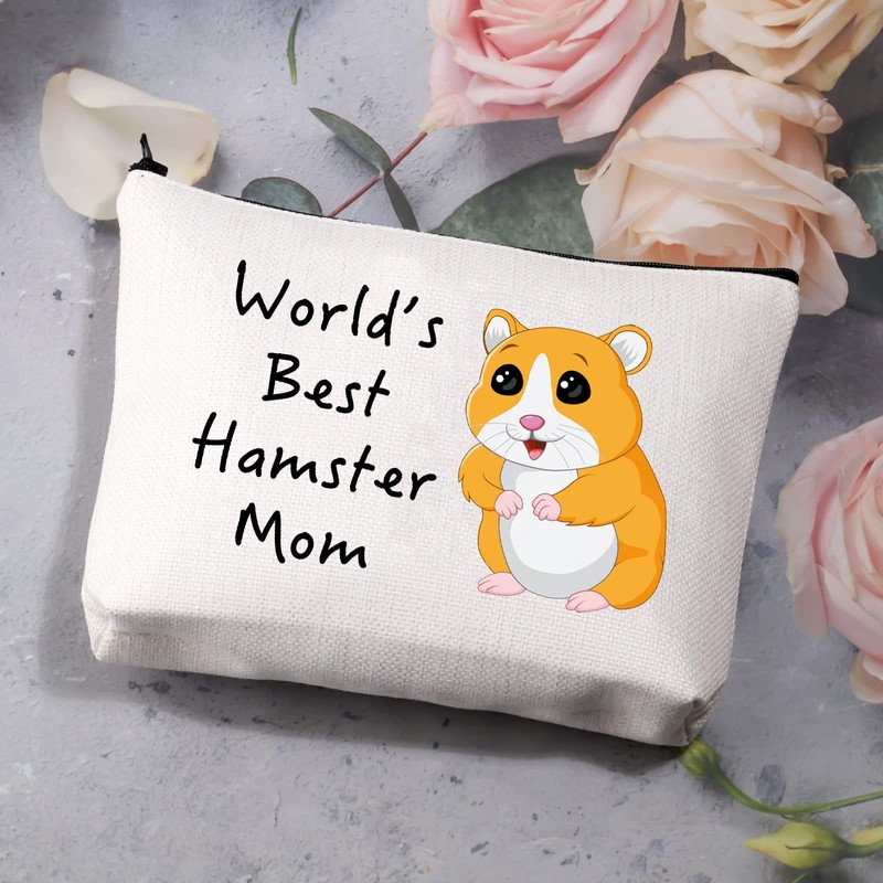 PLITI Hamster Makeup Bag World's Best Hamster Mom Hamster Lover