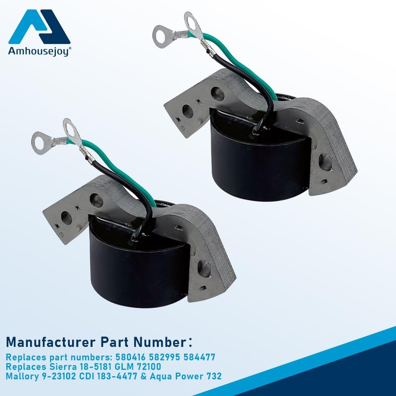 2pcs Ignition Coil Fit for OMC Johnson Evinrude Outboard Replacement