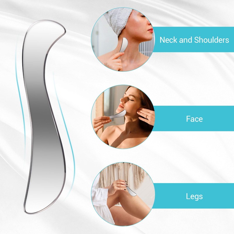 3 in 1 Muscle Scraper Stainless Steel Gua Sha Set