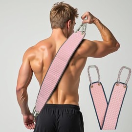 AHLPO Exfoliating Back Scrubber for Shower, Double-Sided Back Wash Strap, Back Scrub Washcloth with Handles, Body Scrub Back Washing Aid, Back Scrubber Body Brush for Men and Women