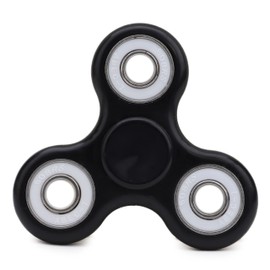 Toyland® Fidget Hand Spinner - Stress and Anxiety Relief (Black and White Rings)