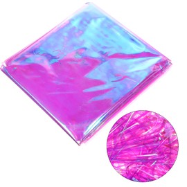 Outus Iridescent Cellophane Roll Iridescent Wrapping Paper Cellophane Wrap for Gift Baskets Iridescent Film for DIY Wrapping Baby Shower Decoration Supplies (Purple,39 x 138 Inch)