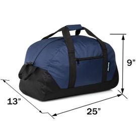 12 Pack 25” Bulk Duffle Bags Wholesale for Homeless, Sports, and Duffle Bags for Travel in 5 Assorted Colors