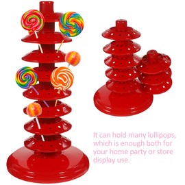 Exhibidor De Paletas De Dulces De 8 Niveles Ajustable, DiseñO Circular Con MúLtiples Orificios, Soporte Para DecoracióN En Color Rojo