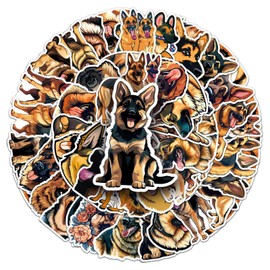 50Pcs German Shepherd Stickers,German Shepherd Graffiti Stickers,Vinyl Waterproof Sticker for Kids Teens Girls,for Phone Laptop Water Bottles Skateboard Computer Phone Luggage Guitar Car Gifts Sticker