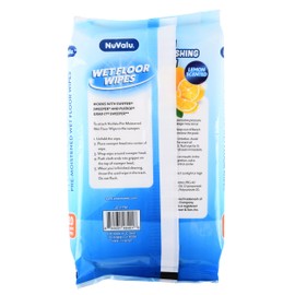 NuValu Wet Floor Wipes, Wet Mopping Refills, Lemon Scented Pre-Moistened, Works with Swiffer Sweeper, Pledge Grab-It & other Popular Mop Tools [7.87 x 11.8 in] (1)