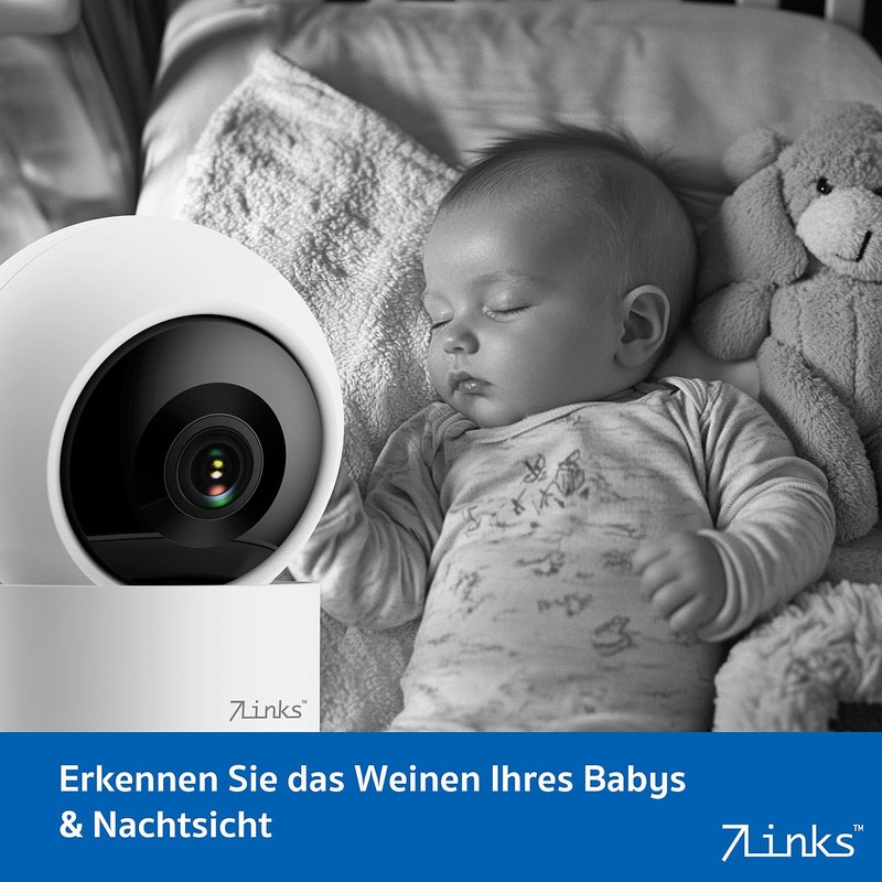 7links Indoor WiFi Camera: Set of 4 2K Pan-Tilt Surveillance