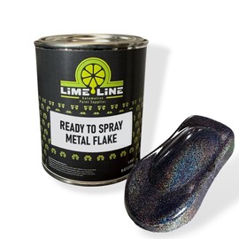 LiME LiNE Silver Rainbow Iridescent Metal Flake Automotive Basecoat- No Reducer Needed, Ready to Spray (1 Pint)