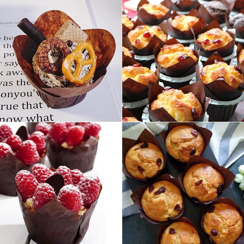 HYCSC 200PCS Large Tulip Cupcake Liner Baking Cup, Muffin Baking