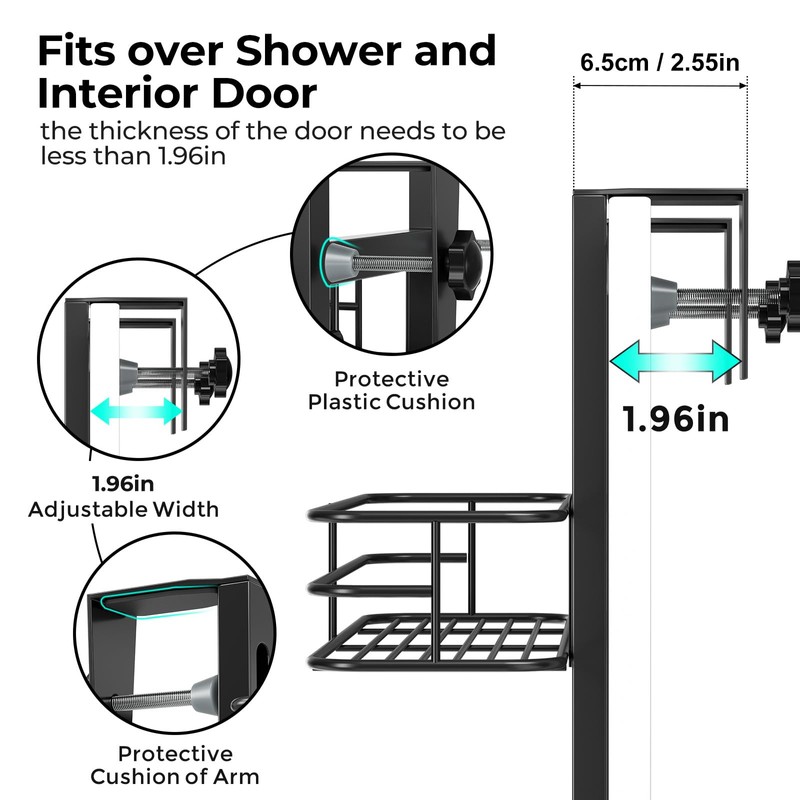 ODesign Over The Door Shower Caddy, 3-Tier Adjustable Hanging Caddy