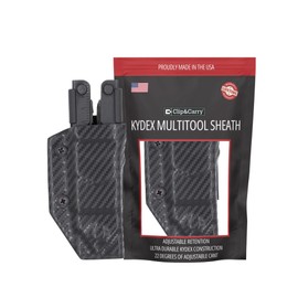 Clip & Carry Kydex Multitool Sheath for The Gerber MP600 - Fits bluntnose & needlenose Models - Made in USA - Multi Tool Holder Holster - Carbon Fiber Black