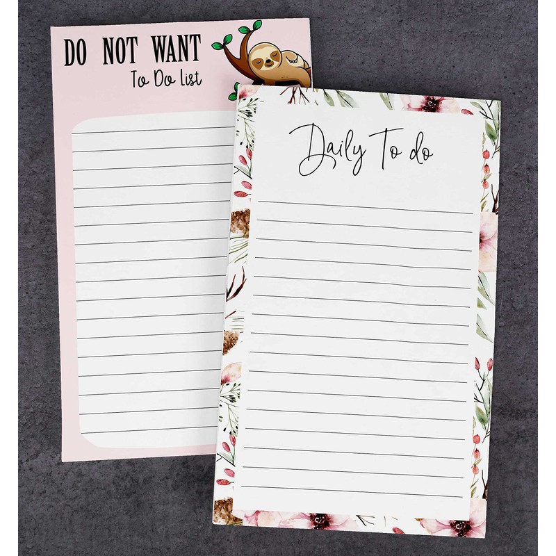Inkdotpot Pack Of 2 Daily Planner List Undated Notepads, Memo