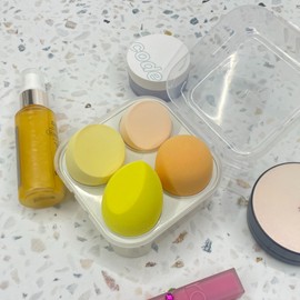 Cellretem Partners Water Drop Puff Orange Water Drop Egg Puff 4-Piece Set Makeup Sponge