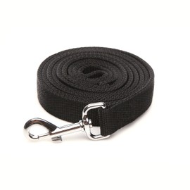 Strong Nylon Dog Leash for Medium Large Dogs, 6 FT/7FT 2-Layer, 1 Inch Wide (Black, 1'' x 2 FT)