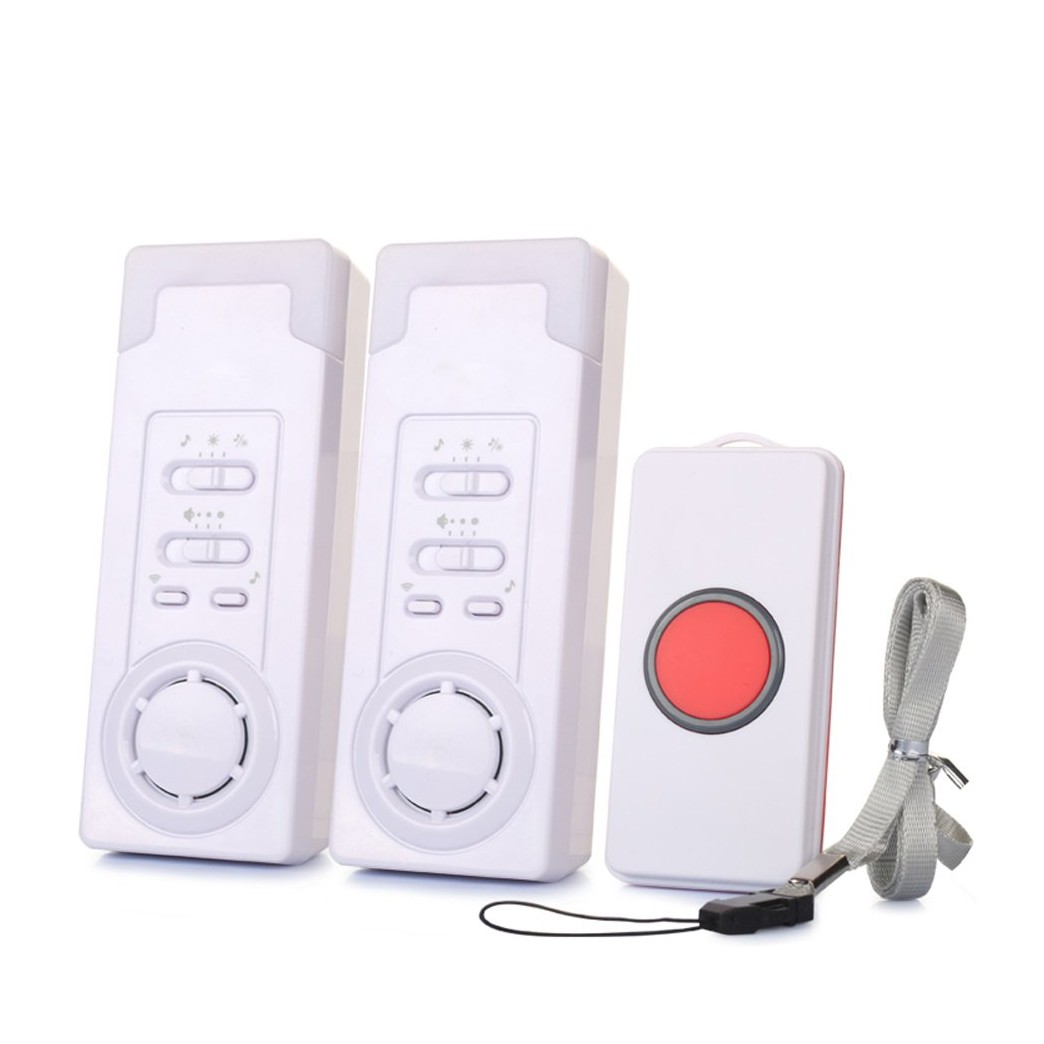 Wireless Caregiver,Caregiver Smart Personal Pager System Emergency Care Alarm Call Button Nurse Alert System -500+ft Operating Range (2 in1)