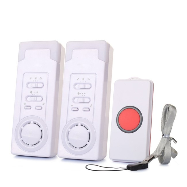 Wireless Caregiver,Caregiver Smart Personal Pager System Emergency Care Alarm Call Button Nurse Alert System -500+ft Operating Range (2 in1)