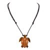BlueRica Hand Carved Wood Sea Turtle on Adjustable Black Cord
