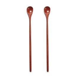 SITEDAN Muddler Spoon Muddler Wooden Dessert Spoon Ice Cream Spoon Small Coffee Spoon Lotus Spoon Cute Stylish Commercial Beverage Shop Home Use (C-2 Pieces)