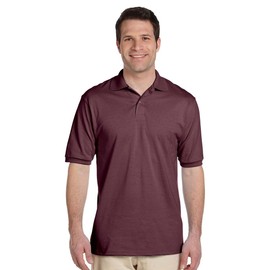 Jerzees mens 5.6 oz. 50/50 Jersey Polo with SpotShield(437)-MAROON-4XL