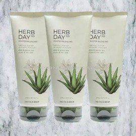 Herbday 허브데이 365 마스터 블렌딩 알로에 앤 그린티 클렌징폼 170ml 3개 Herb Day 365 Master Blending Aloe & Green Tea Cleansing Foam 170ml 3pcs