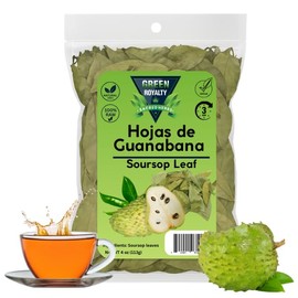 Hojas de Guanábana (té de hojas de guanábana) – Jumbo 4 onzas – 100% natural, vegano, sin OMG, elaborado en la naturaleza y auténtico – Té de hierbas sin cafeína – Hace más de 30 tazas |GR