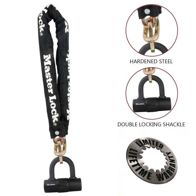 Master Lock Black Outdoor Hardened Steel Link Chain with Mini