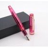 JINHAO 82 Fountain Pen (Transparent Fluorescent Rose Red,Fine Nib 0.5mm)