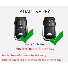 TECART TPU Key Shell Key Case Fit for Toyota Land Cruiser Venza Key Fob Cover Keychain Accessories Protector 2/3 Buttons, 3 Button-White, 3 Button