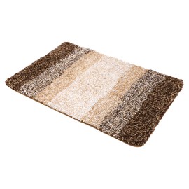 sourcing map Bathroom Rug 30" x 20", Non Slip Machine Washable Bath Carpet Mat, Soft and Absorbent Polyester Bath Mat Rug for Bathroom, Bedroom, Kitchen, Carpet (Brown)