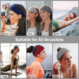 6 Pack Fashion Headbands for Women Girls, Soft Fabric Hair Bands for Women's Hair. Elastic Sweat Bands Headbands Moisture Wicking Turban Headwrap for Workout Yoga Exercise Running Spa Makeup