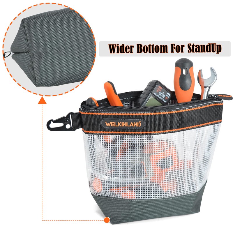 WELKINLAND 10-Inch Clear Tool Pouch Organizer - 4 Pcs Zipper
