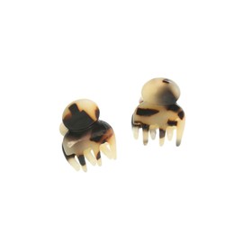 Vingtaine H7672-BE Hair Claw Set of 2 Tortoise Shell Mini Hair Clips, Small Hair Accessories, Present, Popular, Trendy, Gift