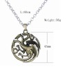 LUREME Inspired Targaryen Pendant Costume Necklace-Antique Bronze (nl005382-3)
