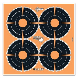 EZ-Aim™ Adhesive Splash 3 inch Bullseye Target by Allen® 12 Sheets, 48 Pieces, Orange
