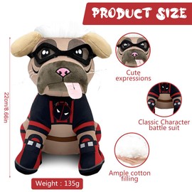 Vmxlso Dogpool Cuddly Toy Dog, 25 cm Dogpool Plush Toy Dog, Dogpool Plush Figure, Dogpool Cuddly Toy, Dogpool Soft Toy for Fans and Collectors from 15 Years