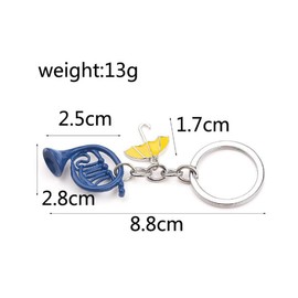VNEWSCHI Fashion Key chain Horn Keychain Mini Horn Umbrella Key Ring Bag Charm Pendant for Backpack Car Key Chain Decoration